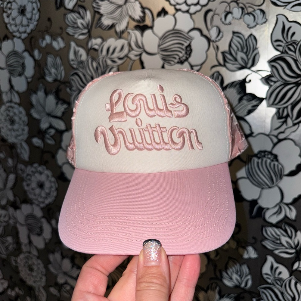 NWT Louis Vuitton x Tyler, the Creator Mesh Trucker Hat – Pink, Rare Collab